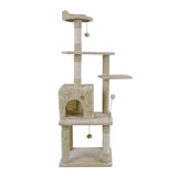 Entertaining Fun Big 5 Levels Cat Tree House Beige, Coffee Colors