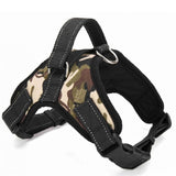 Heavy Duty Nylon Padded Dog Harness Black Camouflage Red